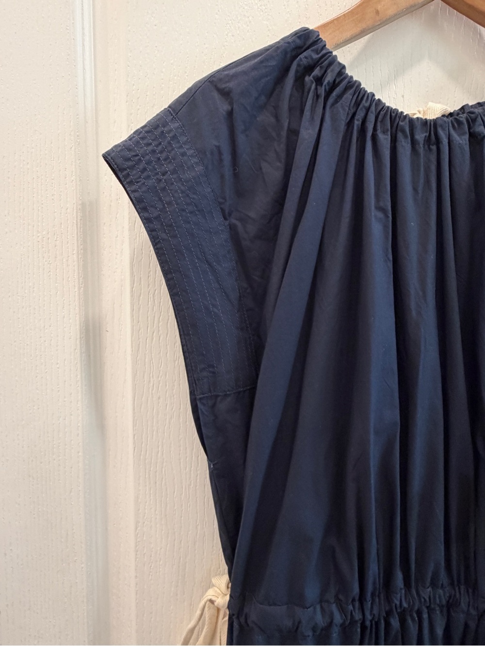 Banana Republic Navy Cotton Poplin Midi Dress 100% Cotton - Picture 5 of 9